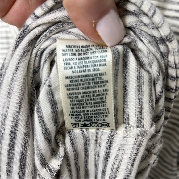 Cloth & Stone Anthropologie Stone Riley Maxi Dress Stripe Size Large Side Slits - Picture 10 of 10